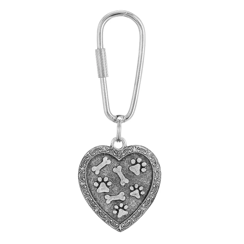 - Pet tear stain cleaning wipes1928 Jewelry® Pewter Bone And Paw Heart Key Fob