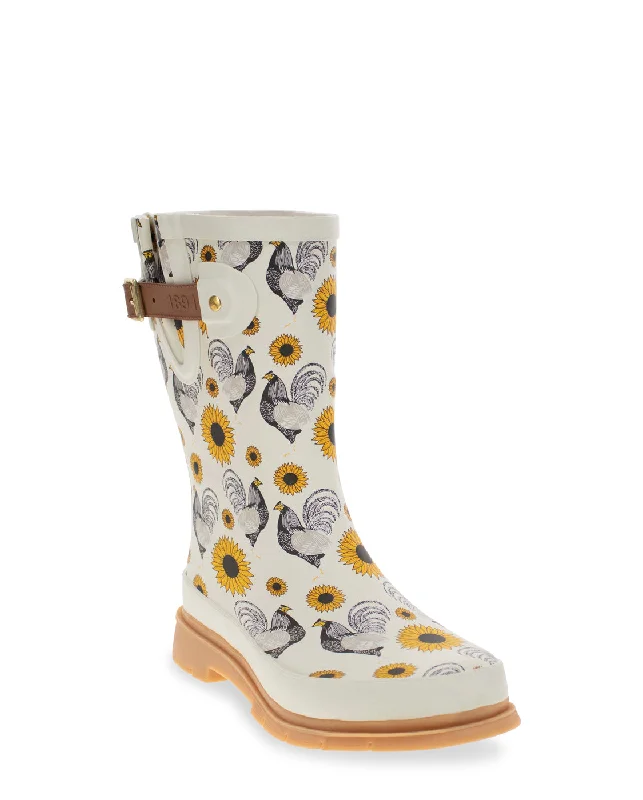 - Remote interactive pet feederWomen's Rooster Rise Mid Rain Boot - Cream