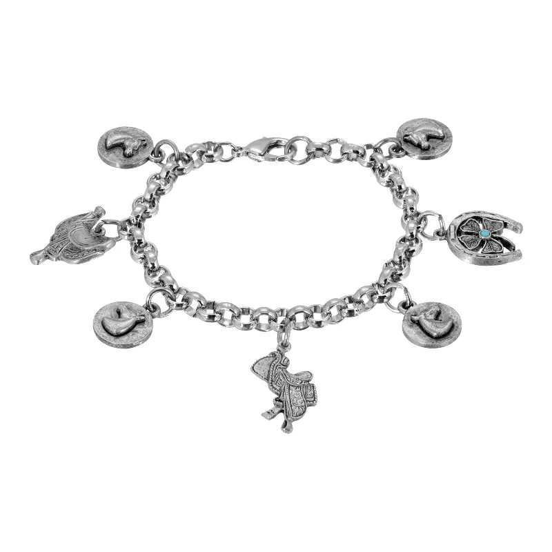 - Winter dog thick down jacket1928 Jewelry® Peweter Charm Horse  Bracelet