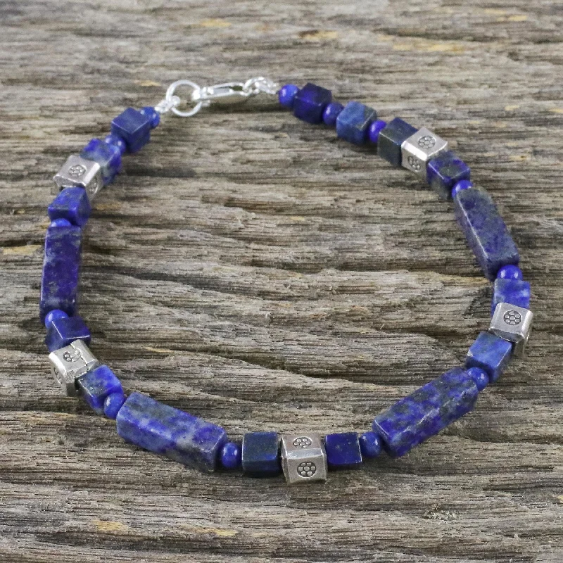 - Climbing pet constant temperature heating padIndigo Dream Lapis Lazuli and Silver Beaded Bracelet from Thailand