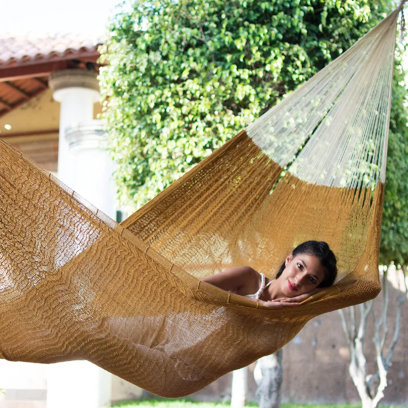 - Summer pet ice matCaribbean Sun Mexican Hand Woven Yellow-Brown Cotton Hammock Triple Size