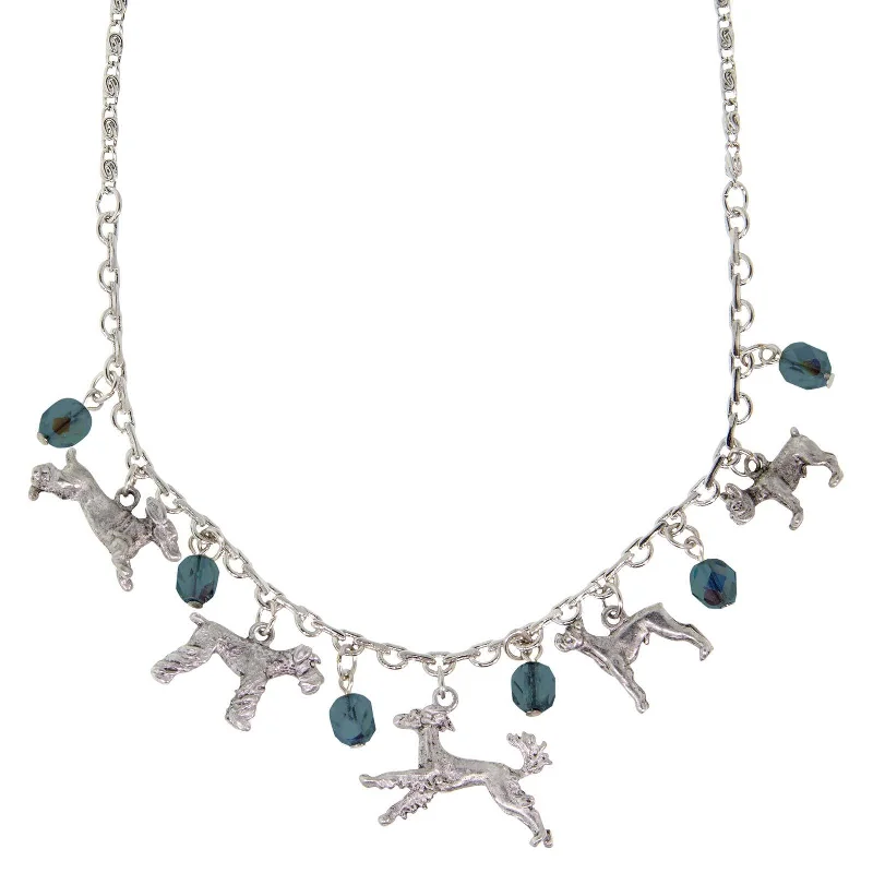 - Pet vitamin complex nutrition tablets1928 Jewelry® Silver Tone Blue Crystal Beaded Multi Dog Drop Necklace 16" Adj.