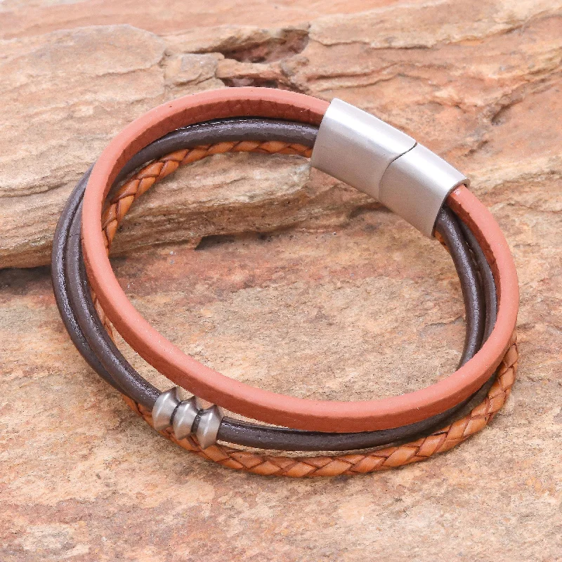 - Automatic induction pet water dispenserFree Spirited in Brown Leather Cord Bracelet in Brown from Thailand