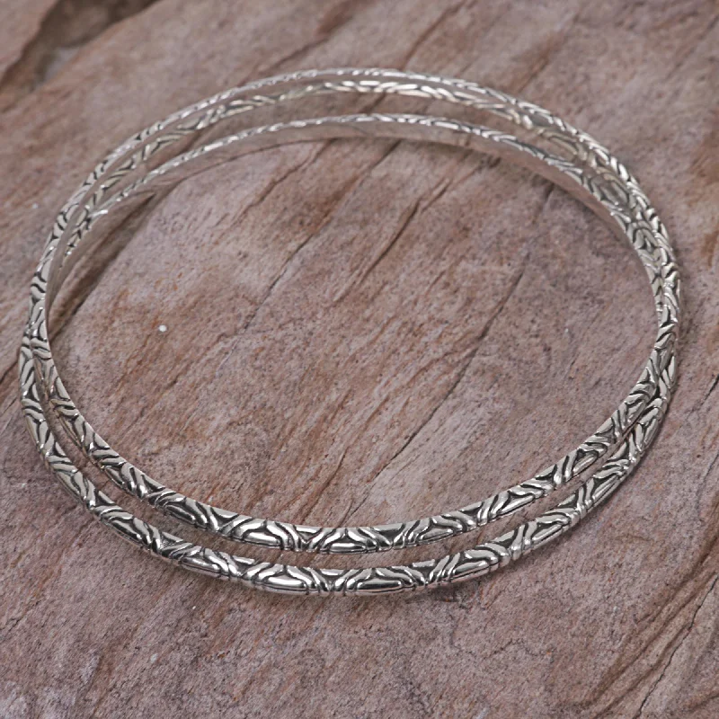 - Natural latex pet mattressIndonesian Moon Two 925 Sterling Silver Handmade Engraved Bangles from Bali