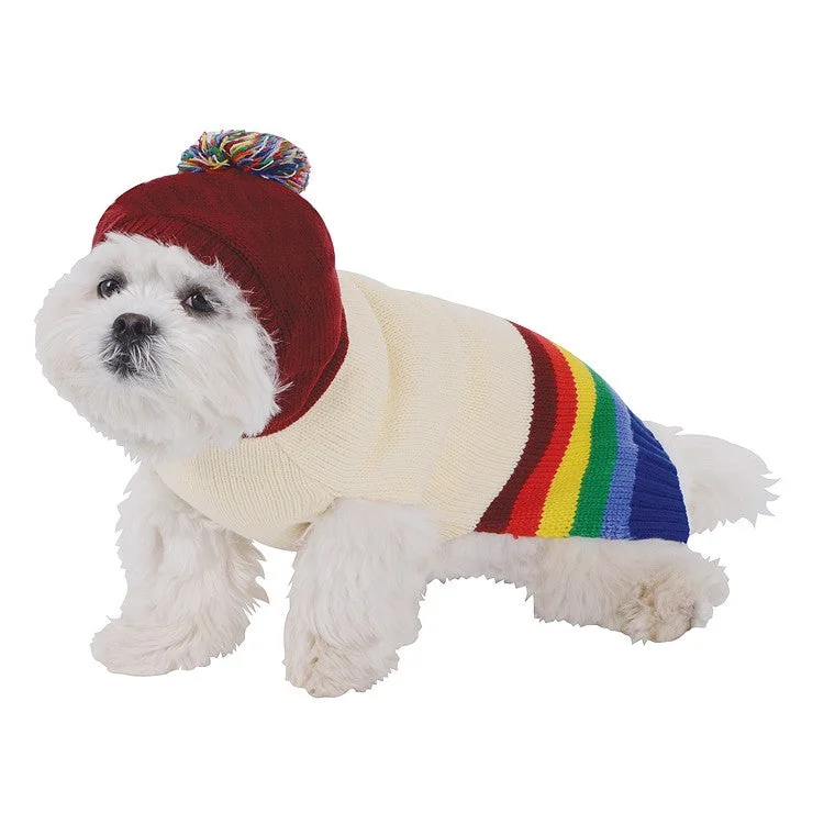  -Explosion-proof leash FOR LARGE dogsDog Jumper Rainbow w/ Hood, 45 cm