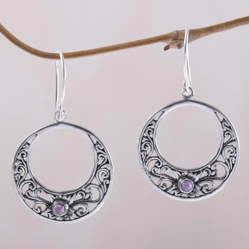  -Anti-slip claw protection raincoat FOR dogsCrescent Spirals Amethyst and 925 Sterling Silver Dangle Earrings from Bali