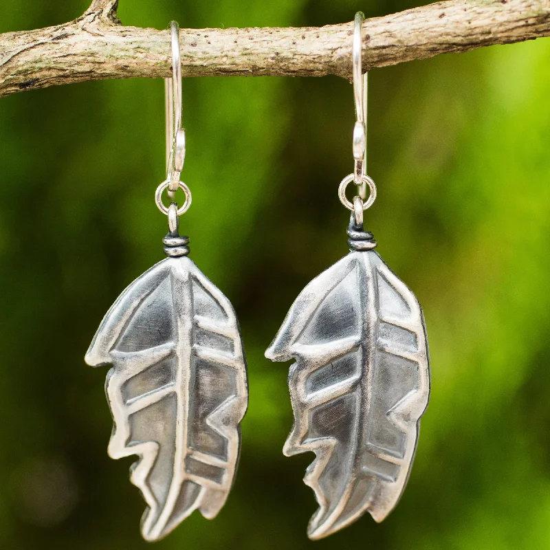 - ​​Christmas pet Christmas clothingExotic Leaf Thai Exotic Leaf Earrings Handmade in 925 Sterling Silver