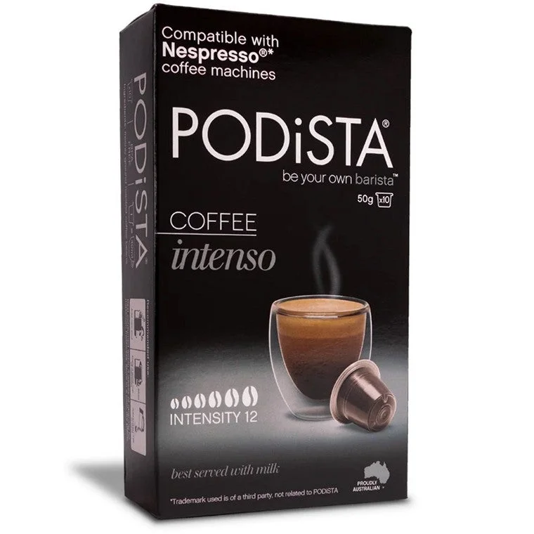 - Natural latex pet mattressPodista Coffee Pods, Intenso, 10pk