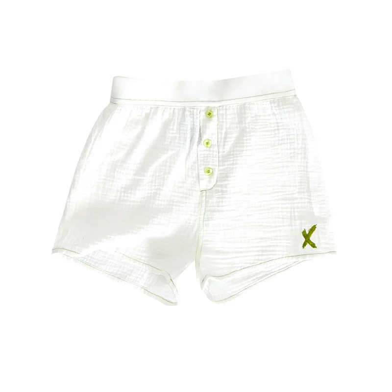 - Postoperative pet anti-licking Elizabethan collarHey Kid White Guaze-Fabric Shorts