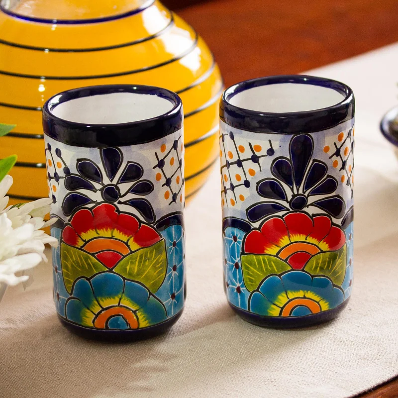 - Deodorizing cat litter tofu litterRaining Flowers Hand-Painted Floral Ceramic Tumblers from Mexico (Pair)