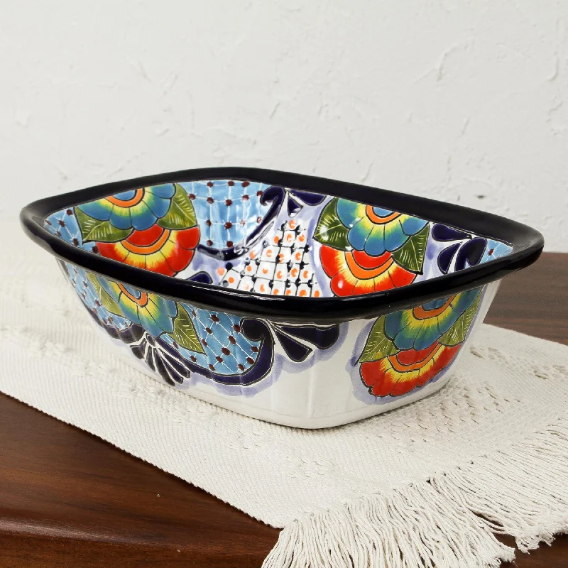 - Winter dog thick down jacketRaining Flowers Hand-Painted Talavera Ceramic Serving Bowl from Mexico