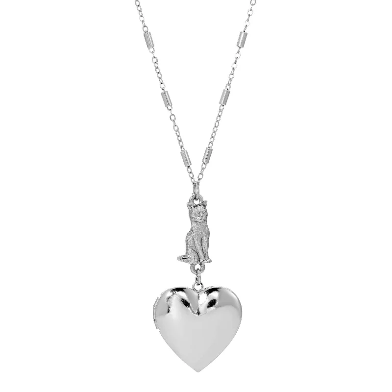 - Cat nail clippers with LED lights1928 Jewelry® Silver Tone Heart Cat Necklace 30 Inches