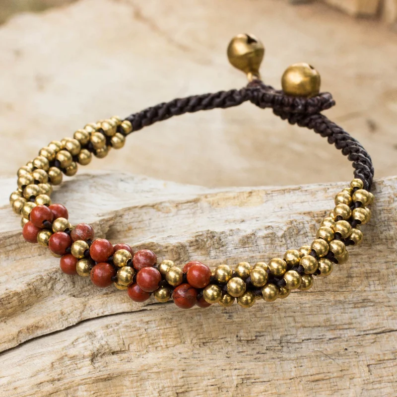 - Parrot climbing and standing wooden frameRed Helix Red Jasper and Brass Beaded Bracelet from Thailand