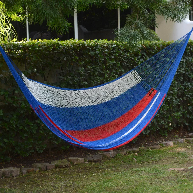 - ​​Pet toys under    yuanPatriotic Red White and Blue Hand Woven Nylon Maya Hammock (Double)