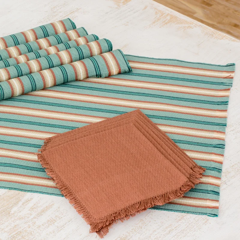 - Air box TSA certified check-inCeladon Trails Six Cotton Placemats and Napkins in Celadon and Russet