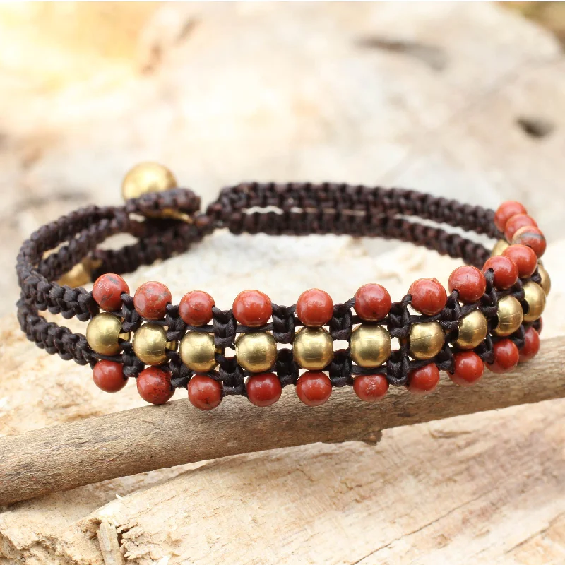 - Summer pet ice matCrimson Joy Red Jasper and Brass Wristband Bracelet