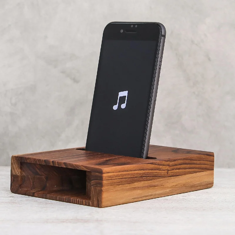 - Automatic temperature adjustment cat bedTeak Surround-Sound Double Teak Wood Phone Speaker from Thailand