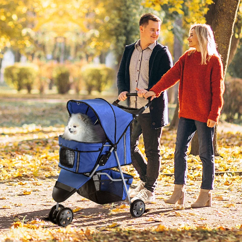  . **Cat backpack space capsule**PawHut Pet Travel Stroller Cat Dog Pushchair Trolley Puppy Jogger Carrier Three Wheels for Small Miniature DogsBlue