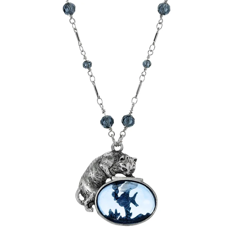 - Teething and chewing toys for puppies1928 Jewelry® Pewter Silver Montana Blue Beaded Cat And Fish 30 Inches Necklace