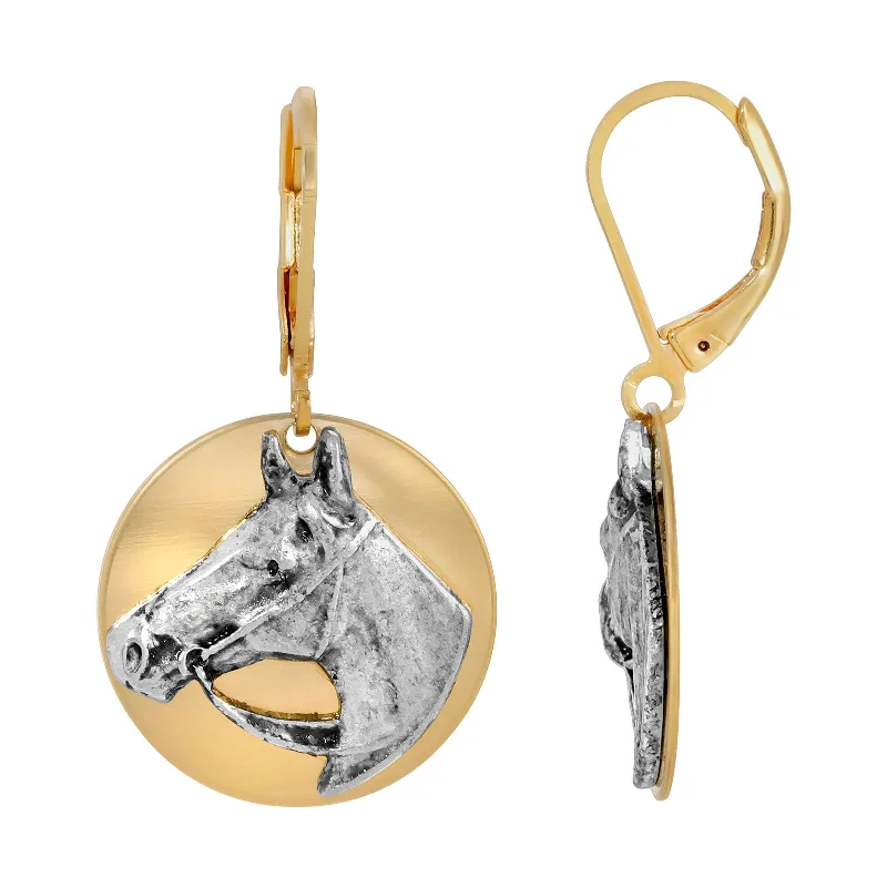 - Dog heart rate monitoring collar1928 Jewelry® Gold Tone Silver Horse Head Earrings