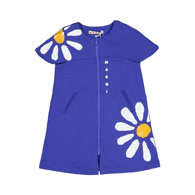 - Summer pet ice matMarni Blue Zipper Dress With Sunflower Design