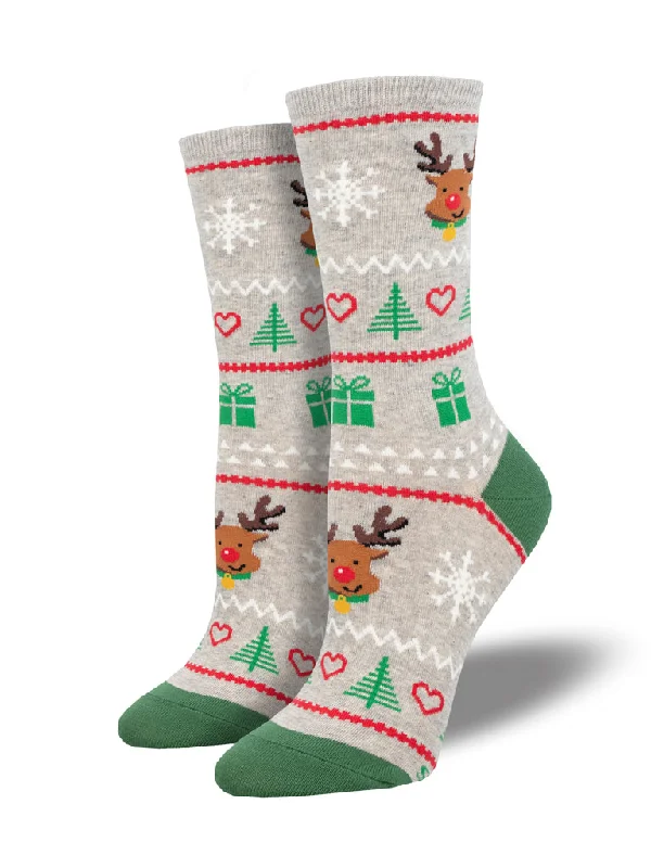 - Organic cotton dog bibsReindeer Fair Isle - Cotton Crew Socks