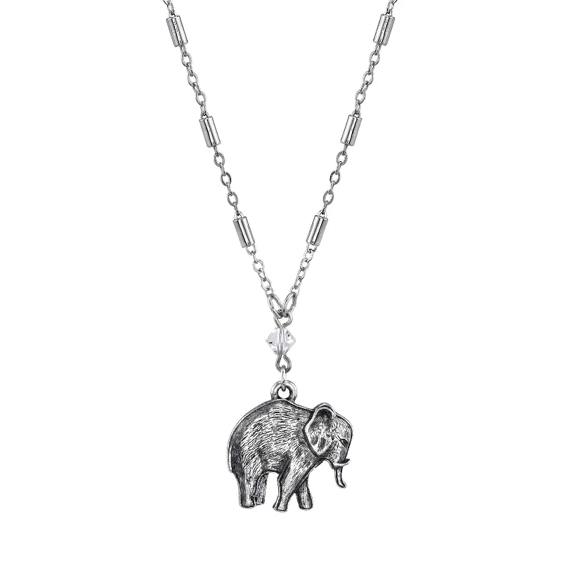 - Degradable pet feces bag1928 Jewelry® Pewter Elephant Drop Chain Necklace 16" Adj.