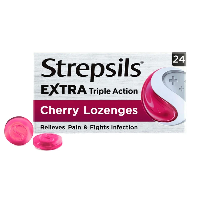 - Dog anti-slip matStrepsils Extra Triple Action Cherry Sore Throat Cough Lozenges x24