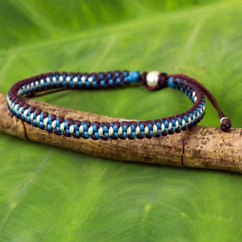  -Splash-proof food bowl AND Anti-choking slow food bowlBringing Friendship in Blue Artisan Crafted Braided Bracelet with Silver Accents