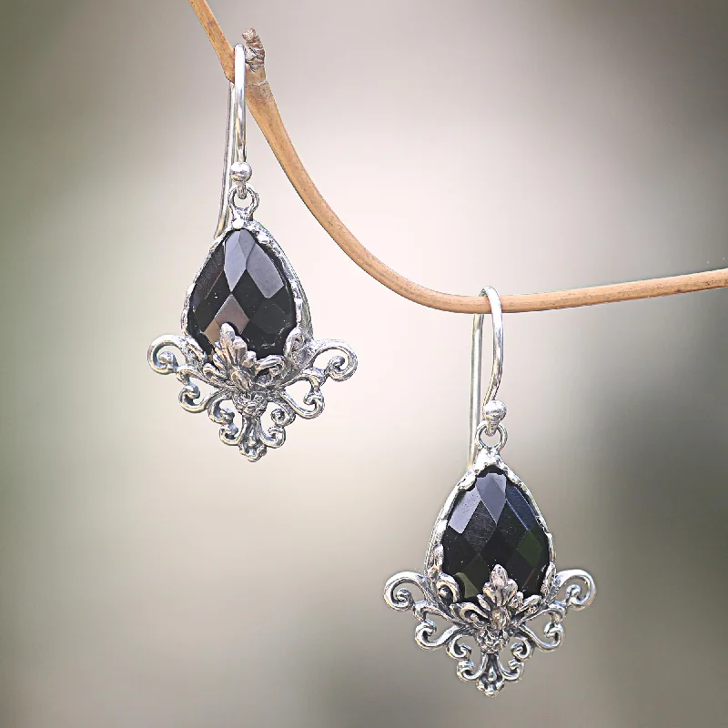 - Winter warm clothes for short-haired dogsMaharani Sterling Silver Flower Hook Earrings with Faceted Onyx