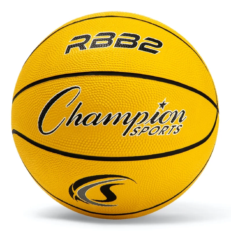 ---Junior Size 5 Rubber Basketball, Yellow