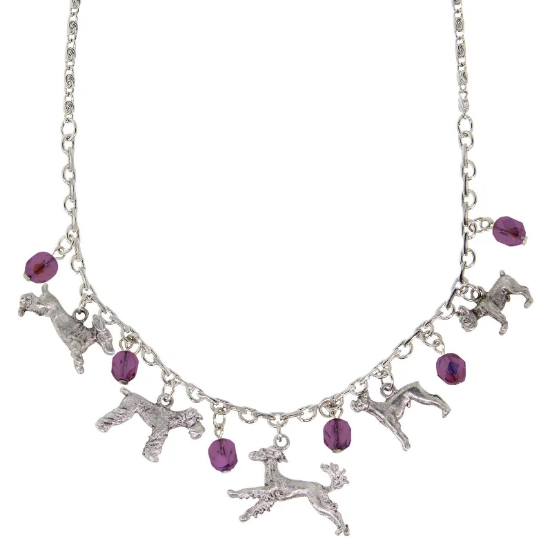 - Cat stress soothing spray1928 Jewelry® Silver Tone Purple Crystal Beaded Multi Dog Drop Necklace 16" Adj.