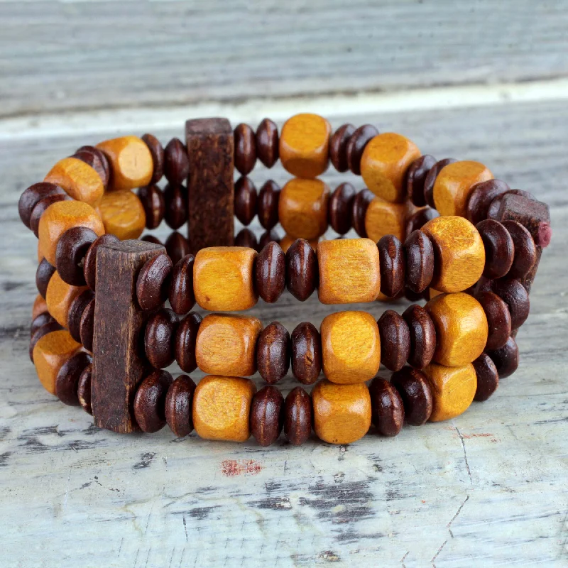  -Splash-proof food bowl AND Anti-choking slow food bowlForest Beauty Beaded Natural Sese Wood Multi-Layered Stretch Bracelet