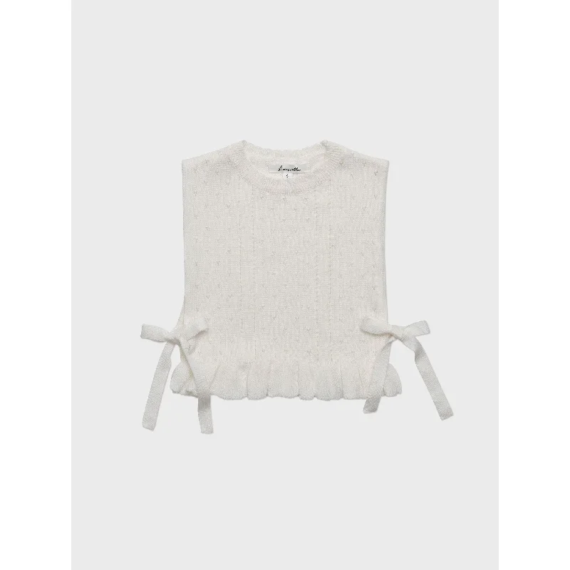 - Summer pet ice matLouisiella Davian Knit Vest-  Vanilla White