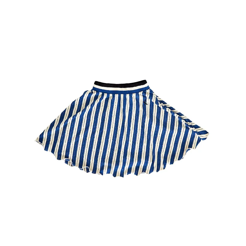  -Anti-scratch sofa protective coverHey Kid Blue/Ivory Striped Ruffled Edges Terry Skirt