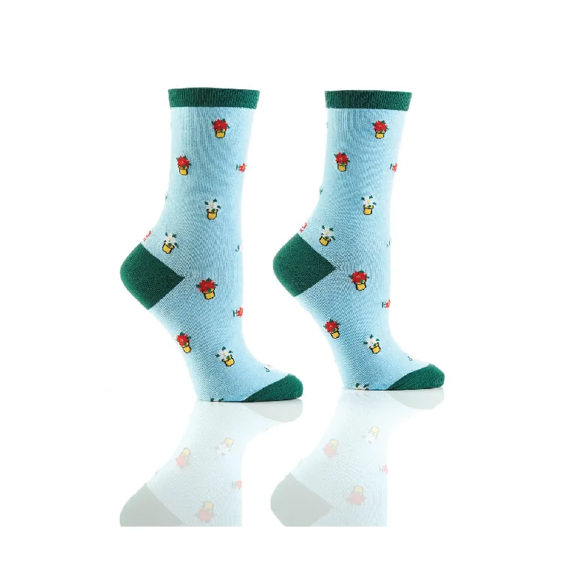 - Solid wood cat climbing frame customizedMini Poinsettia - Cotton Crew Socks