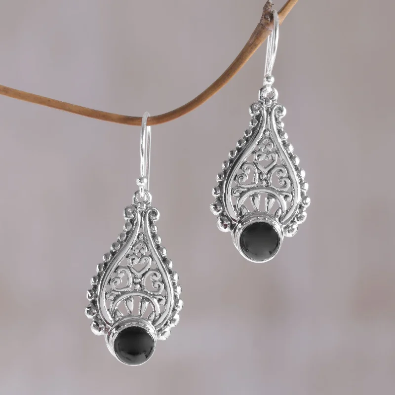 - Pet monitor with cameraPrincess Tears in Black Artisan Crafted Onyx and Sterling Silver Earrings from Bali