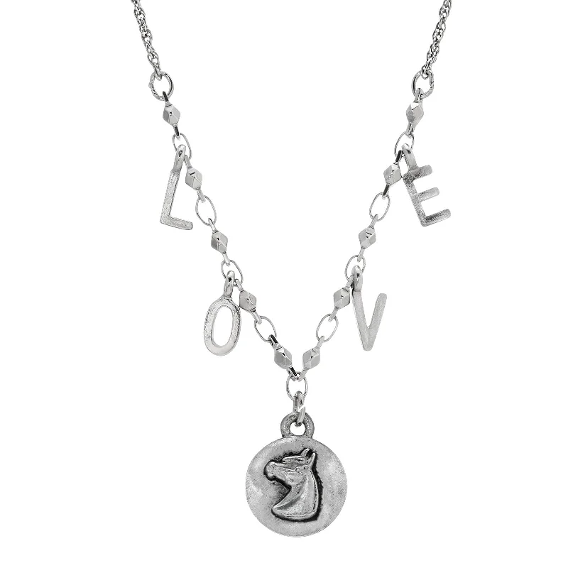 - Foldable and portable cat bag1928 Jewelry® Pewter And Silver Tone Horse With Love Initials Necklace 16 Inches