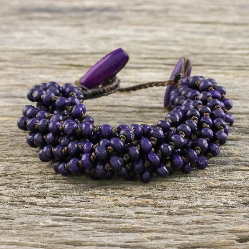 - Dog anti-slip matNan Belle Purple Torsade Bracelet Wood Beaded Jewelry