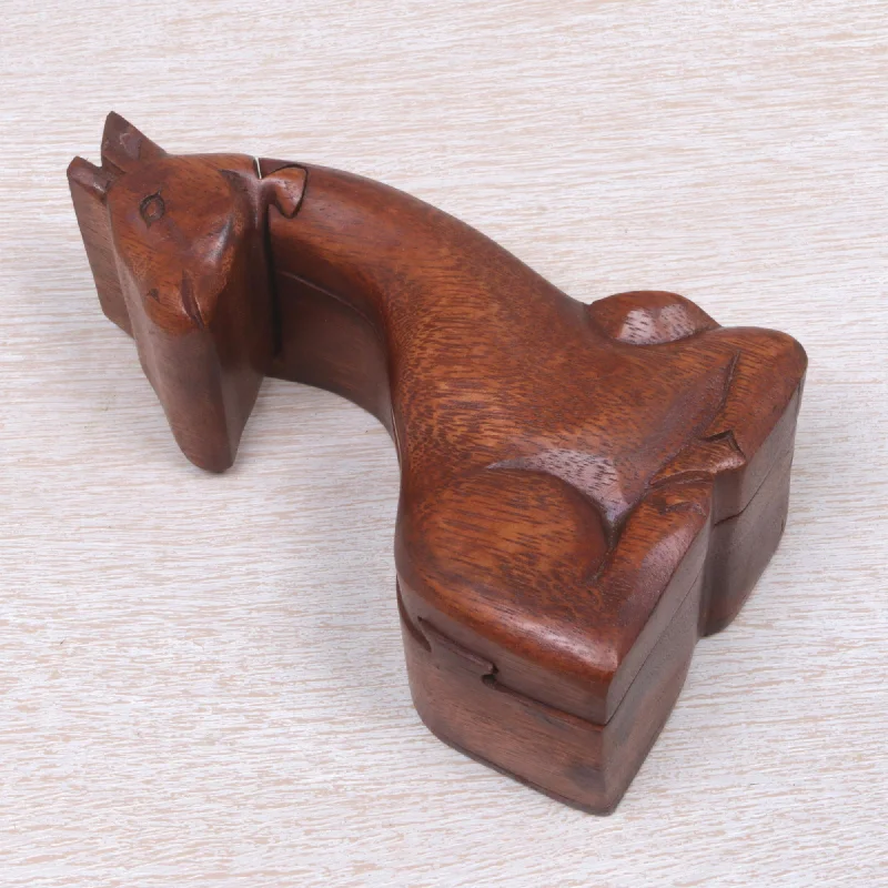 - Natural latex pet mattressResting Giraffe Hand Carved Giraffe Shape Wood Puzzle Box from Indonesia