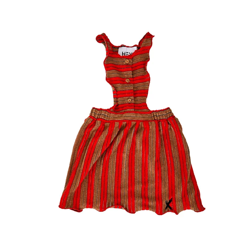 - Automatic temperature adjustment cat bedHey Kid Red/Brown Striped Terry Dress