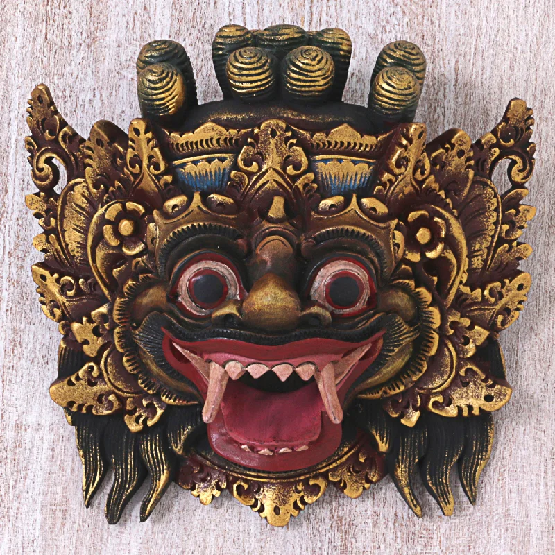 - Winter dog thick down jacketBali Barong Hand Made Gold Colored Wood Mask from Indonesia