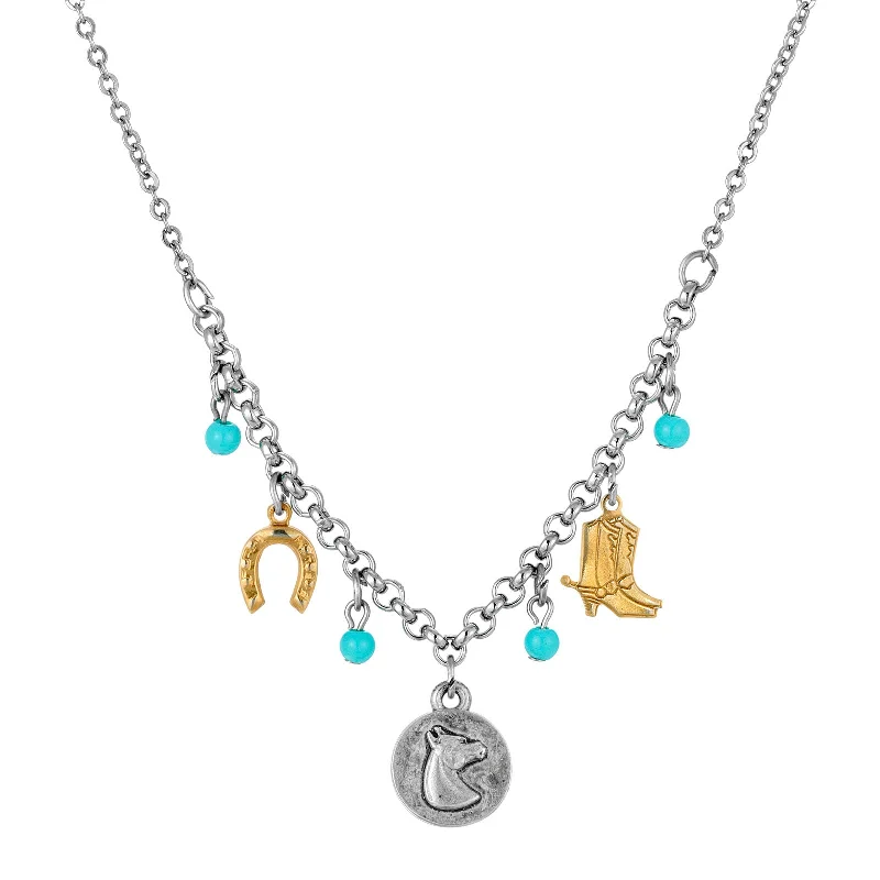 - Durable nylon dog leash wholesale1928 Jewelry® Pewter Turquoise Horse Charm Necklace