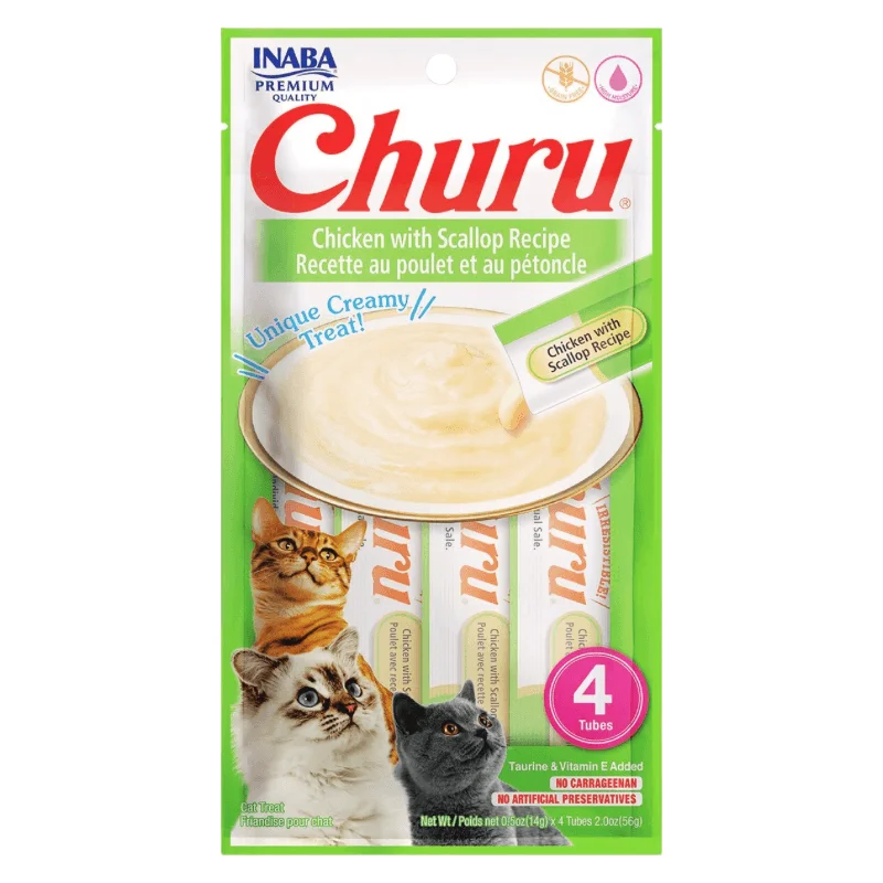    - Hill's Science Diet cat food price  *(Best By 2025-05-18)* Creamy Cat Treat - CHURU - Chicken with Scallop Recipe - 0.5 oz tube, 4 ct