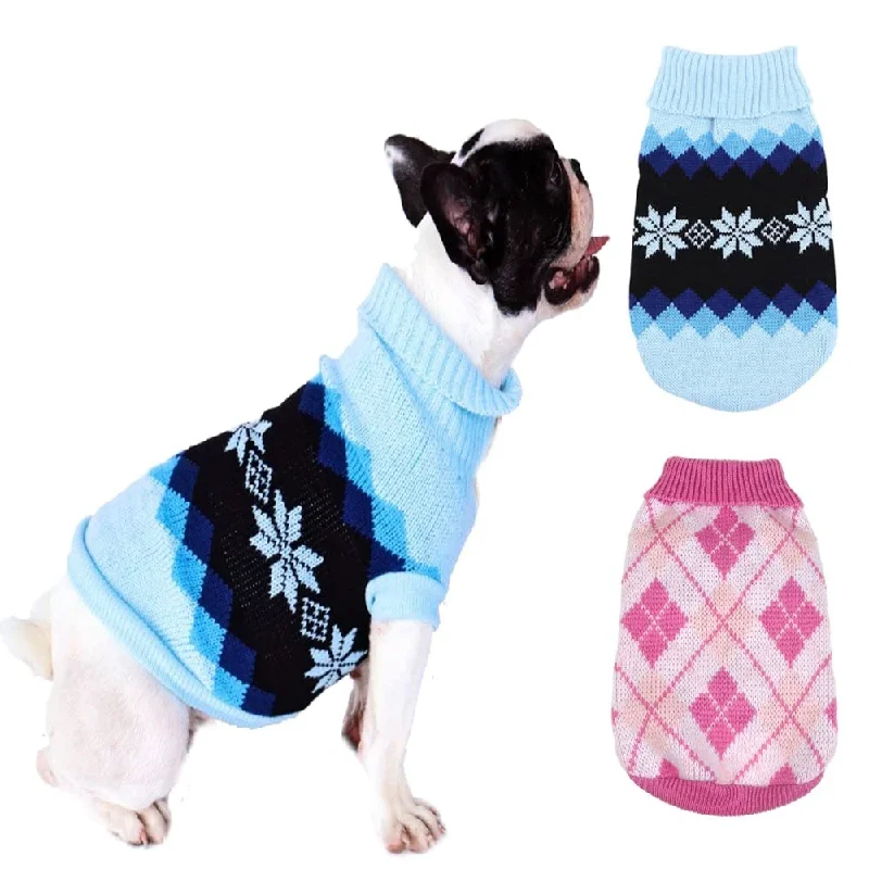 Pet anti-flea collarKUTKUT Combo of 2 Small Dog Cat Sweater,Turtleneck Knitwear Small Pet Sweater, Soft Comfortable Pet Knitwear Pullover for Shihtzu, Pug, Lhasa etc, Pet Sweater Winter Clothes