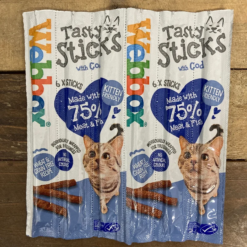    - Cat food for dental health  24x Webbox Cat Tasty Sticks With Cod (4 Packs of 6 Sticks)